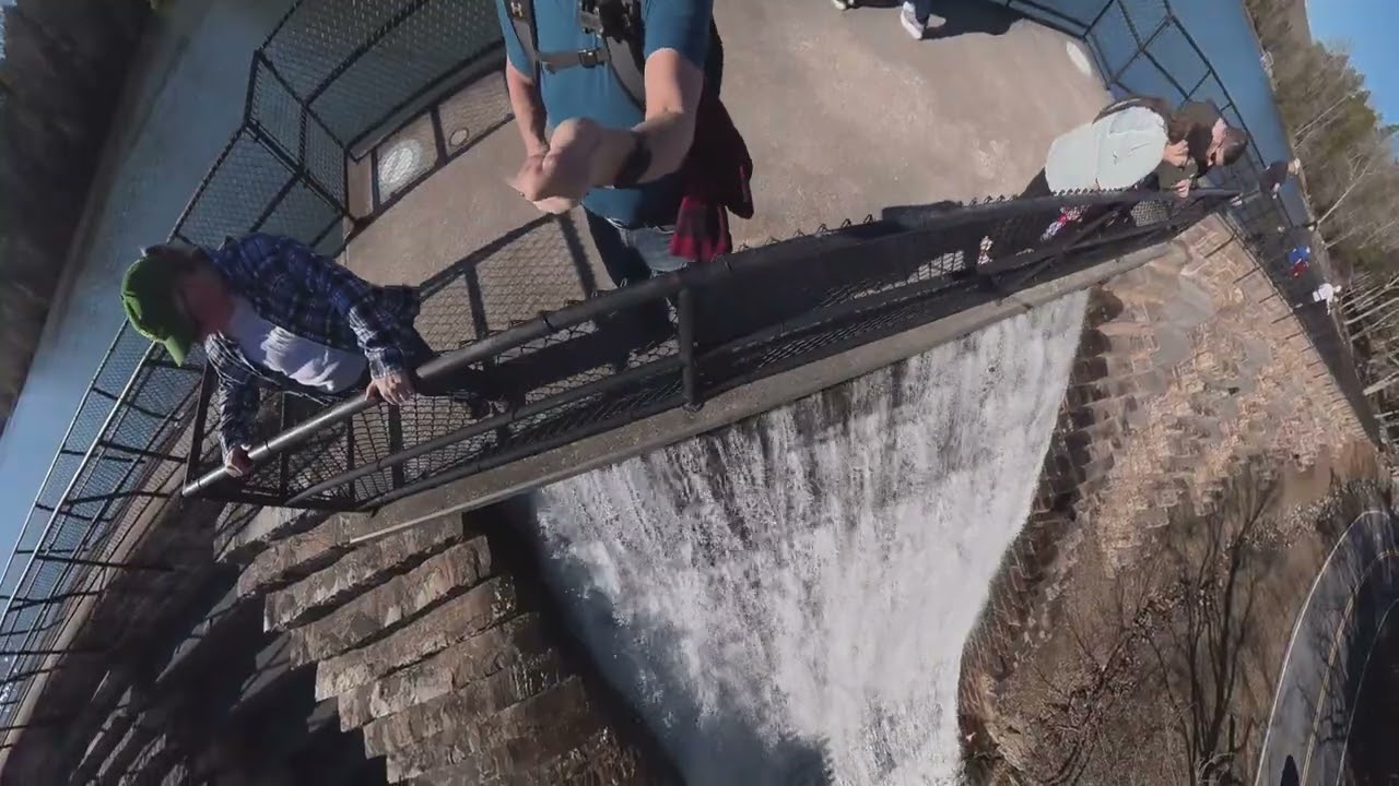 Walking over Bay's Mtn. Reservoir Dam