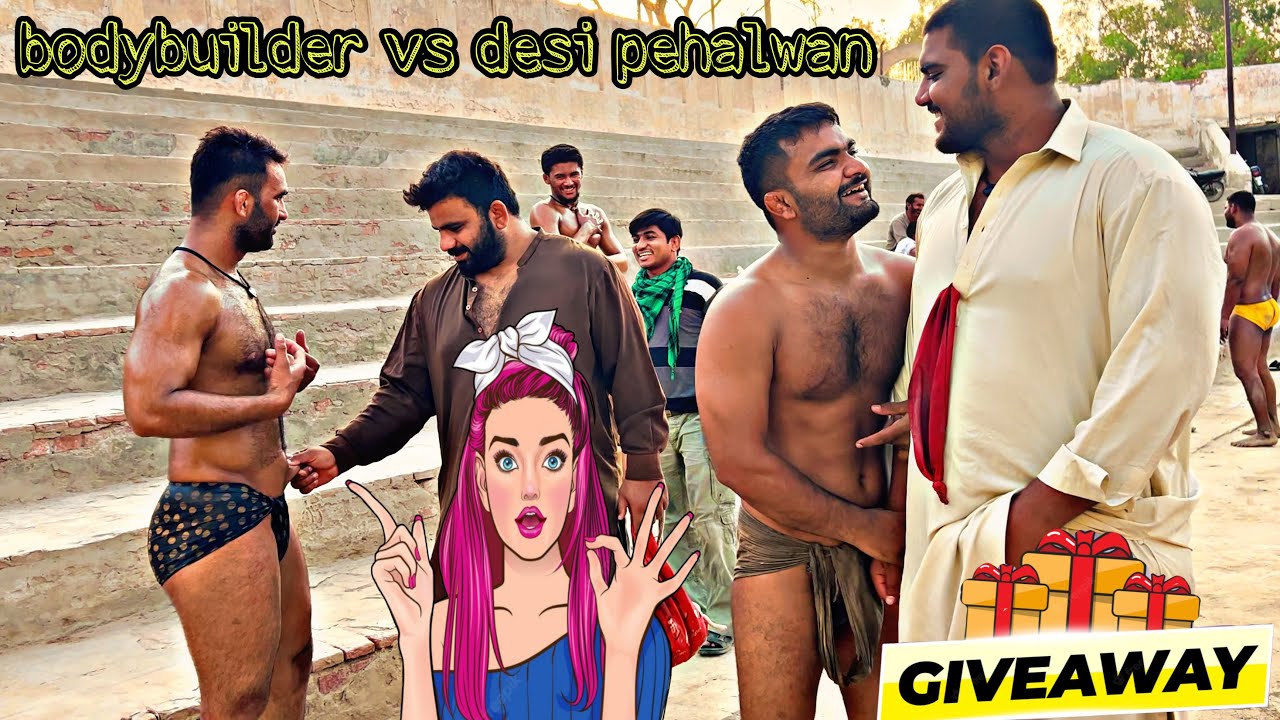 bodybuilder vs desi pehalwan wearing langot for gym @namatpehlwanbhatti #viral #trending #video