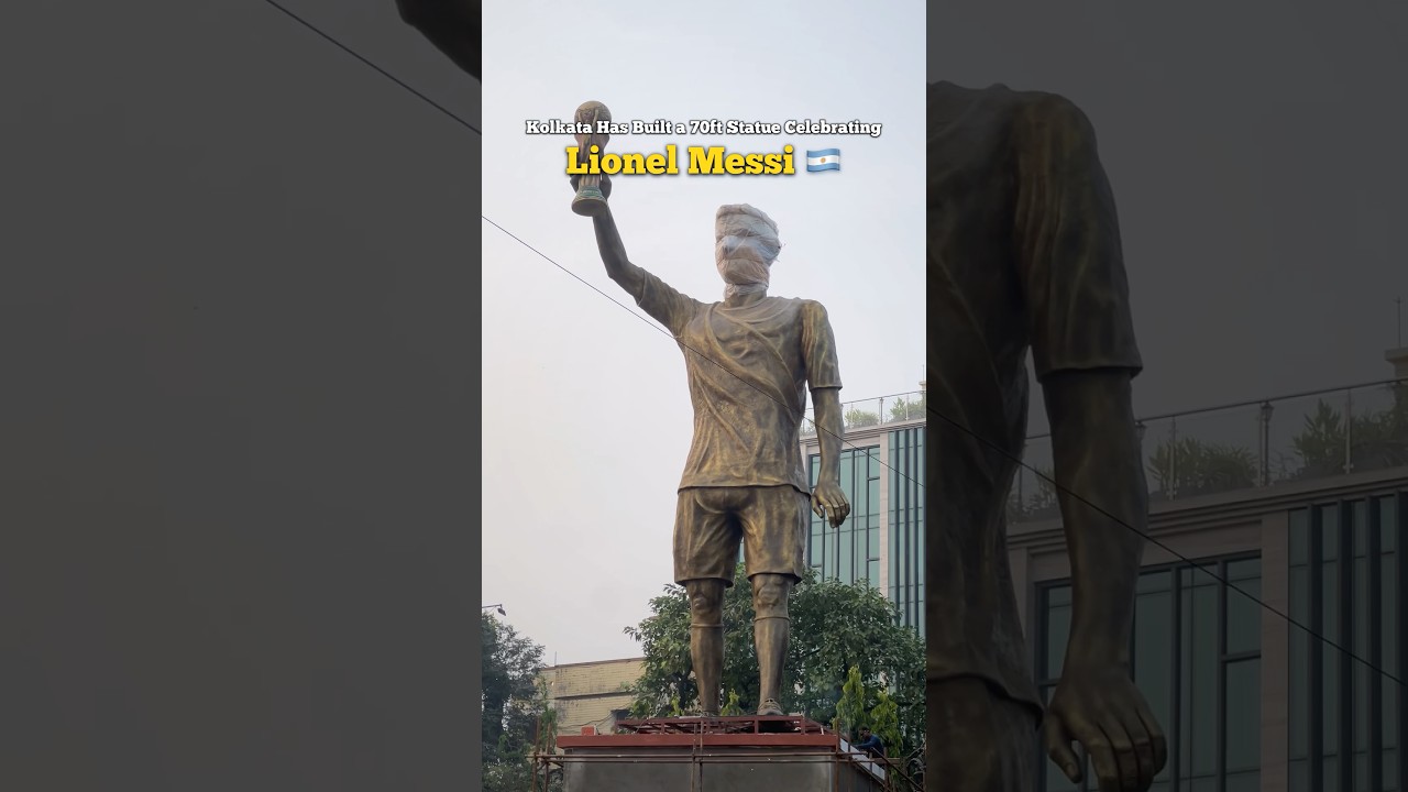 70ft statue of Messi in Kolkata | Lionel Messi | GOAT India tour🇦🇷 