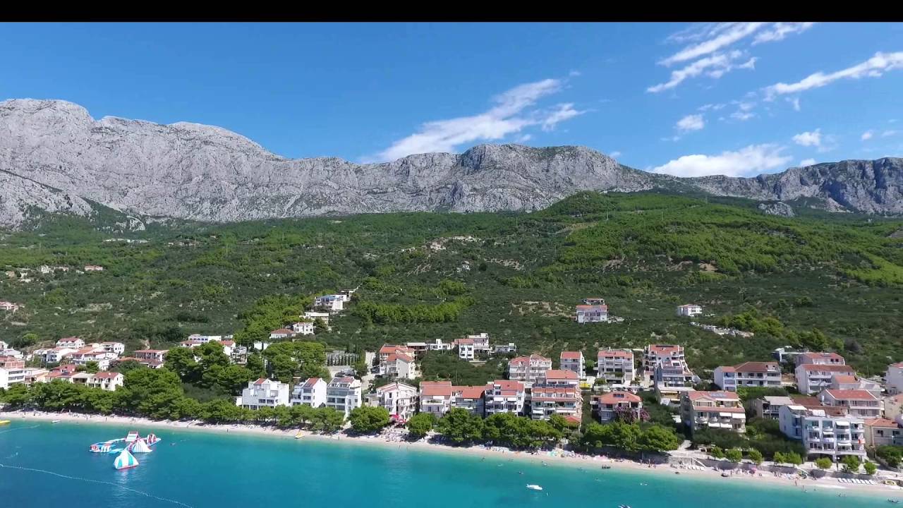 TUČEPI-best place for rest in Croatia-Beaches view from above Aerial shooting Bird's-eye view