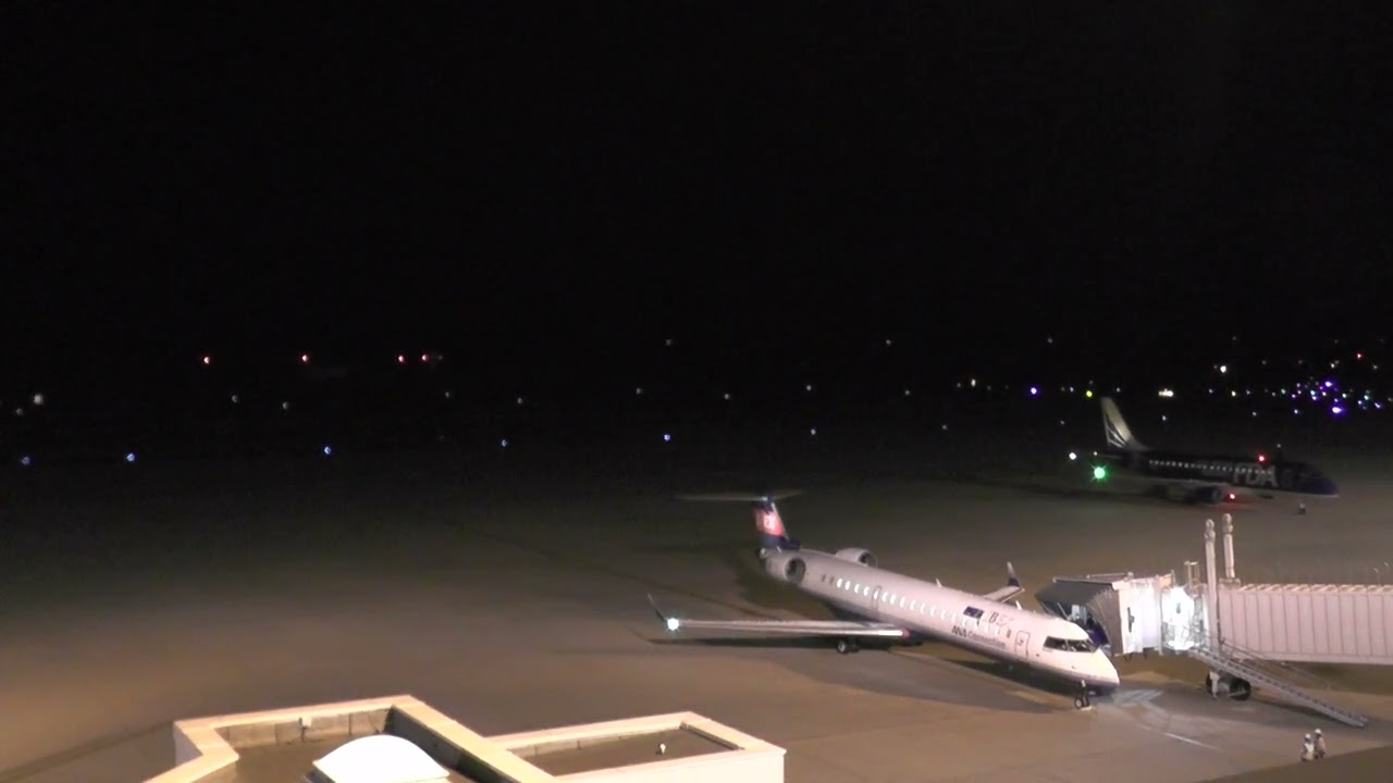 【新潟空港】IBEX駐機中／FDA到着｜夜の空港スポットイン＆ランディングシーン