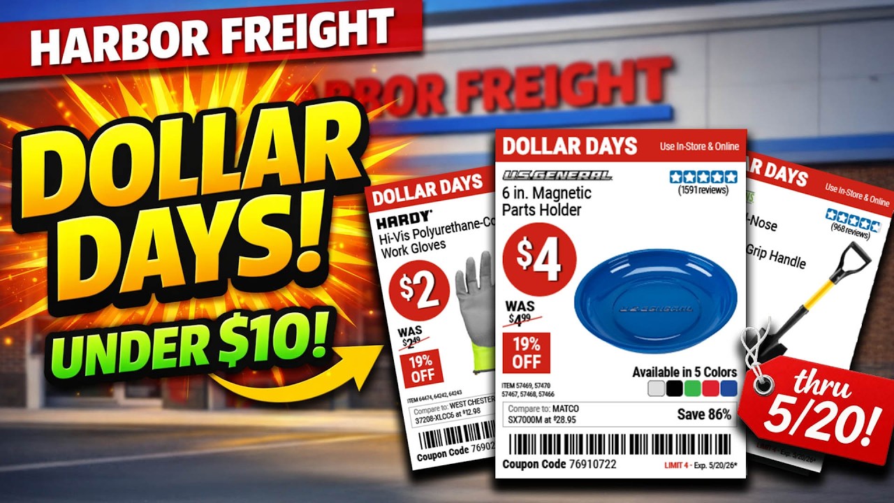 В Harbor Freight стартовала новая акция &laquo;Дни доллара&raquo; &mdash; предложения действуют до 20 мая!