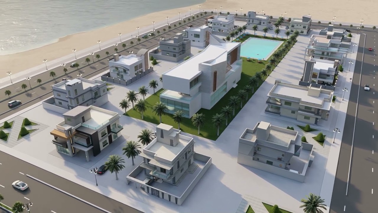 Architectural 3D design gated community