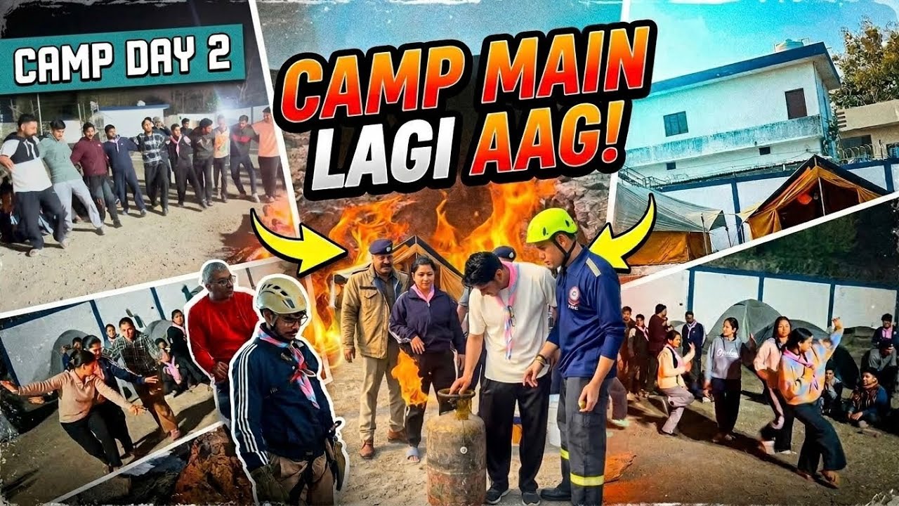 Camp Fire main dance dekh ke bachhe bhag gye 😆|| Apda Mitra training camp day 2 