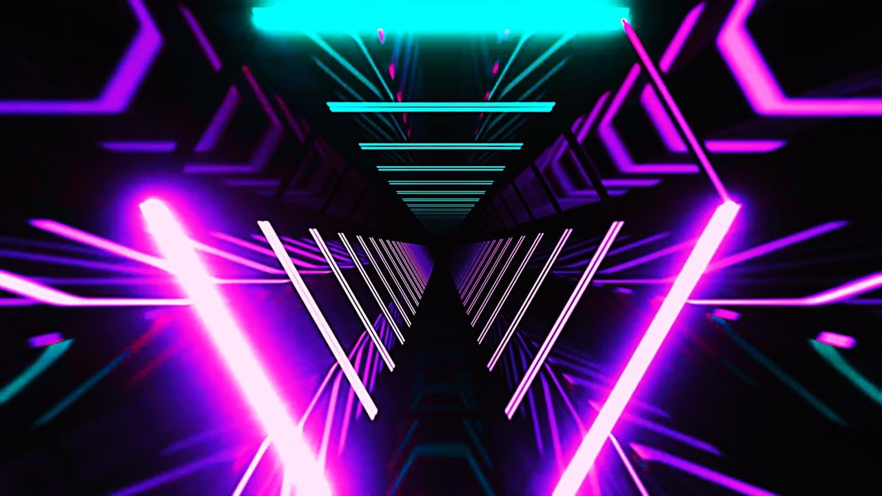 🎬 Mute Vision 4K – Futuristischer Korridor aus Neon-Grünen und -Blauen Würfeln (Ohne Ton)