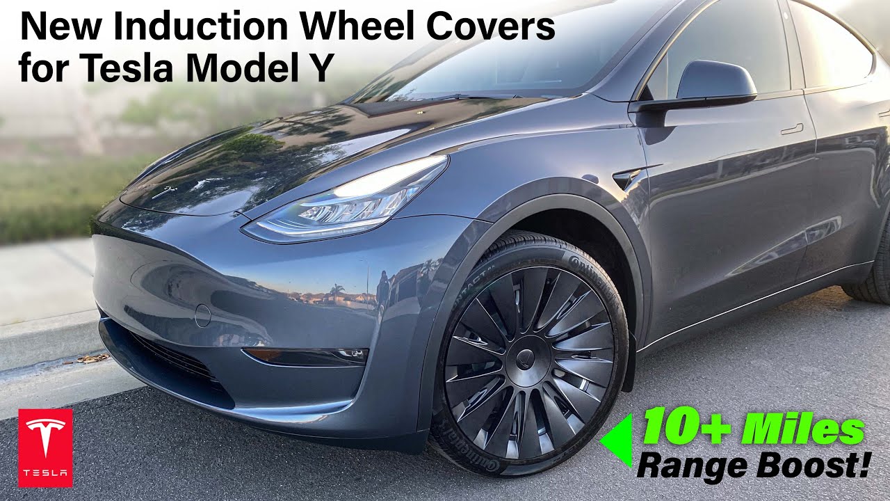2023 Tesla Model Y Induction Wheel Covers Upgrade with 10+ Mile Range Boost! #tesla