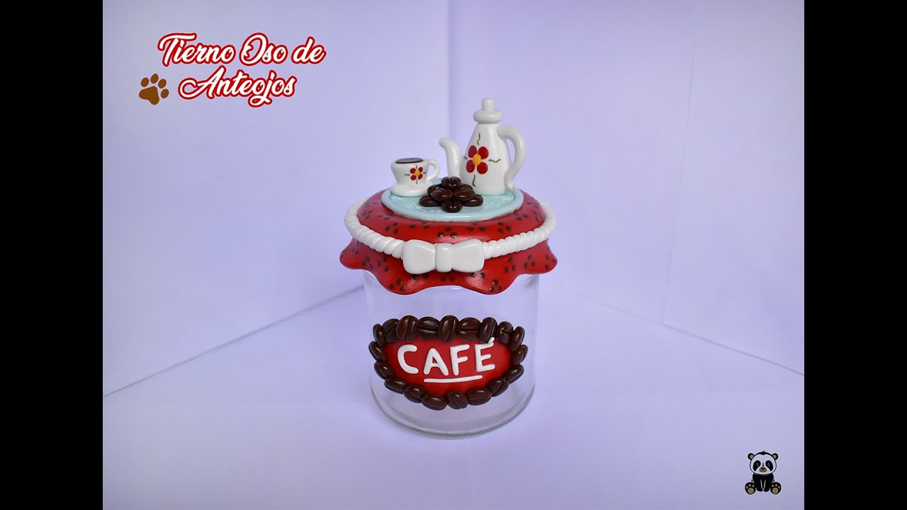Frasco decorado Temática de café Porcelana fría/ Air dry clay  ☕☕☕