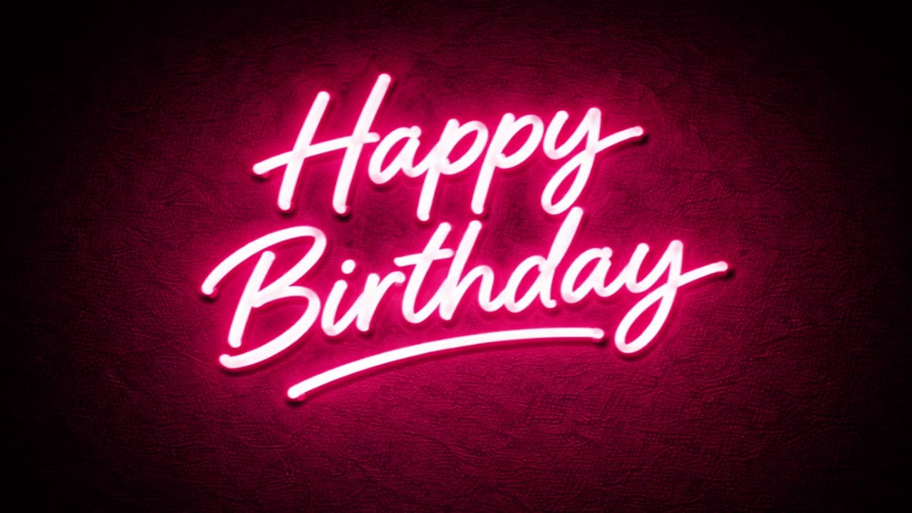 Happy Birthday Neon | Pink 4K Ambient TV Art Screensaver | Minimal Wall Decor | 2 Hours | Party