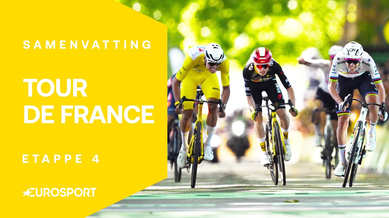 GROOTS duel om GEEL tussen POGACAR en VAN DER POEL | Tour de France 2025 | Samenvatting Etappe 4