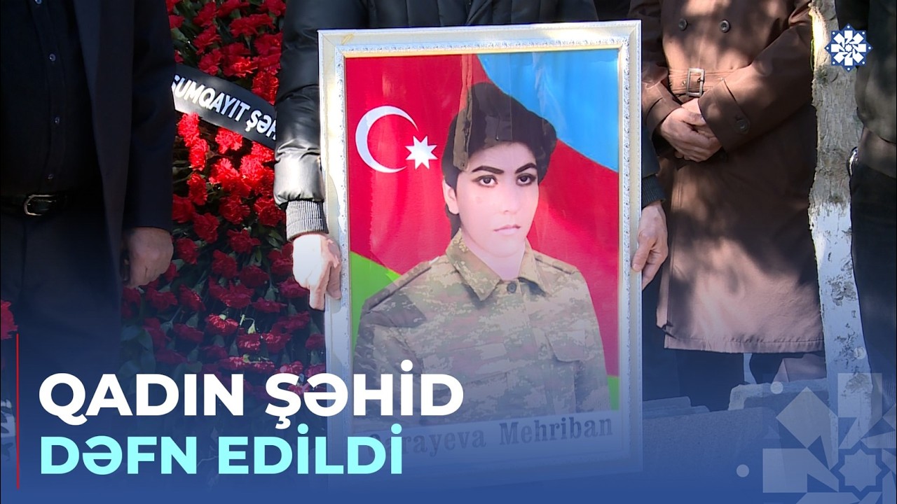 İtkin şəhid Mehriban Qarayeva Sumqayıt Şəhidlər xiyabanında torpağa tapşırılıb