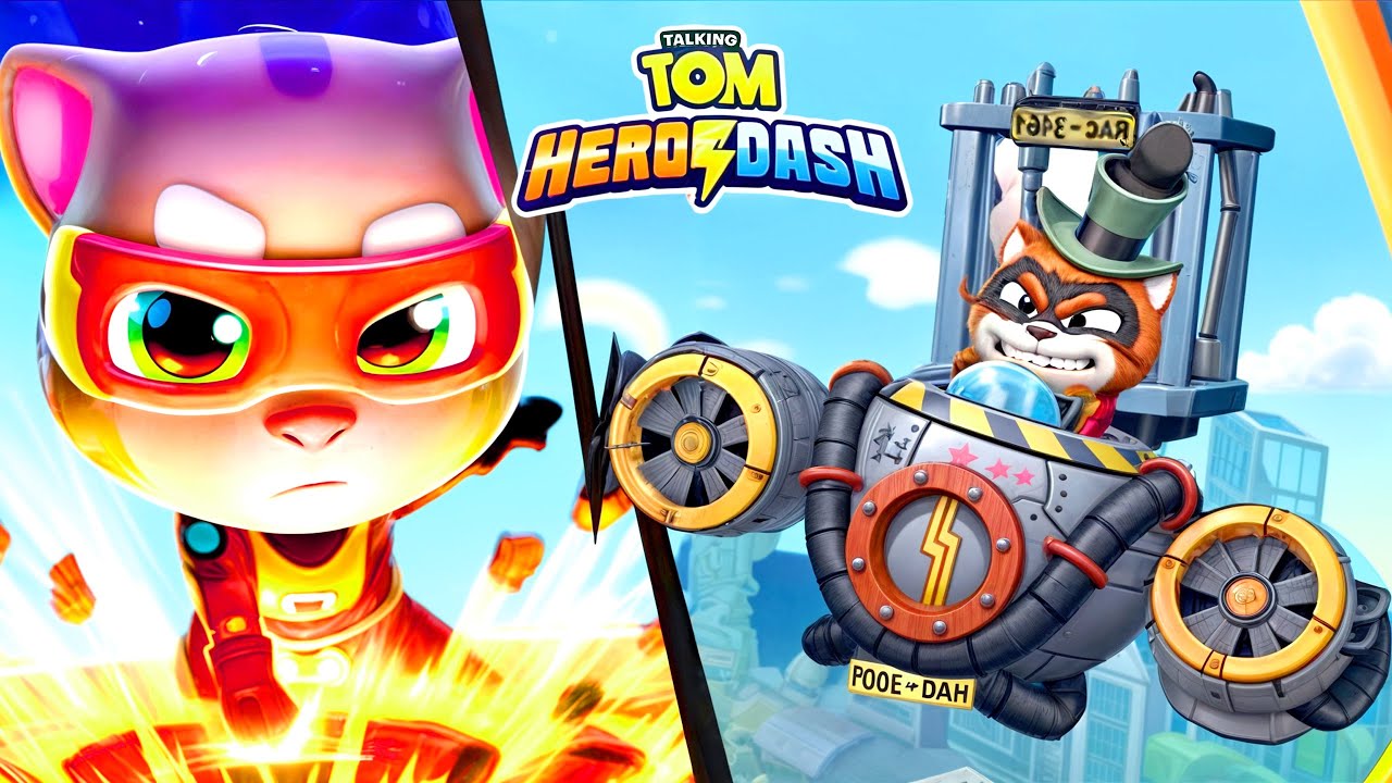 PLAY GAME! THREE 🎮🏃💨Talking Tom Hero Dash All Boss Battle -  Gameplay Android iOS