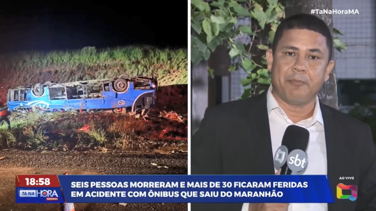 Seis pessoas morreram e mais de 30 ficaram feridas em acidente com ônibus que saiu do Maranhão.