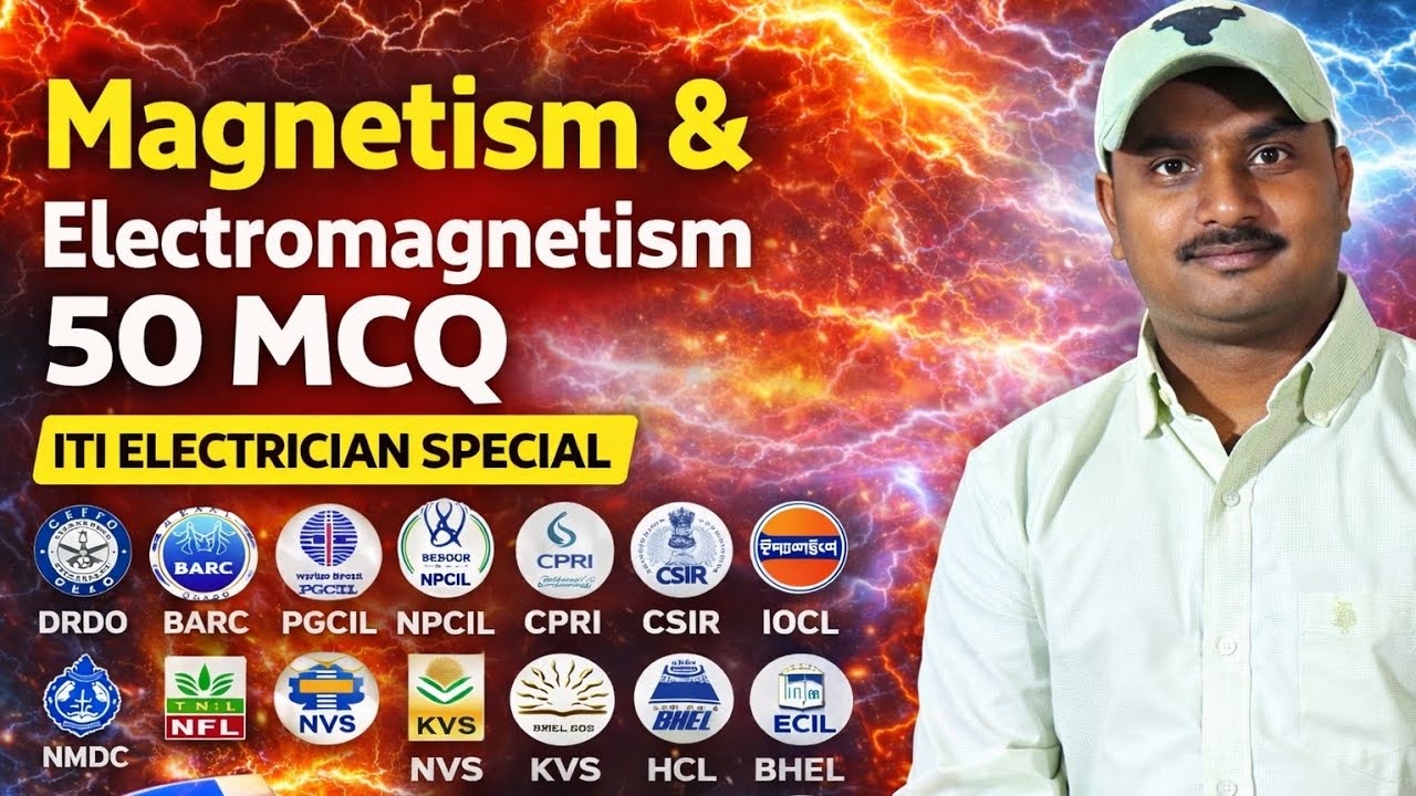 Magnetism & Electromagnetism 50 MCQ | ITI Electrician Theory | RRB, DRDO, BHEL, MP Govt Exam 2026