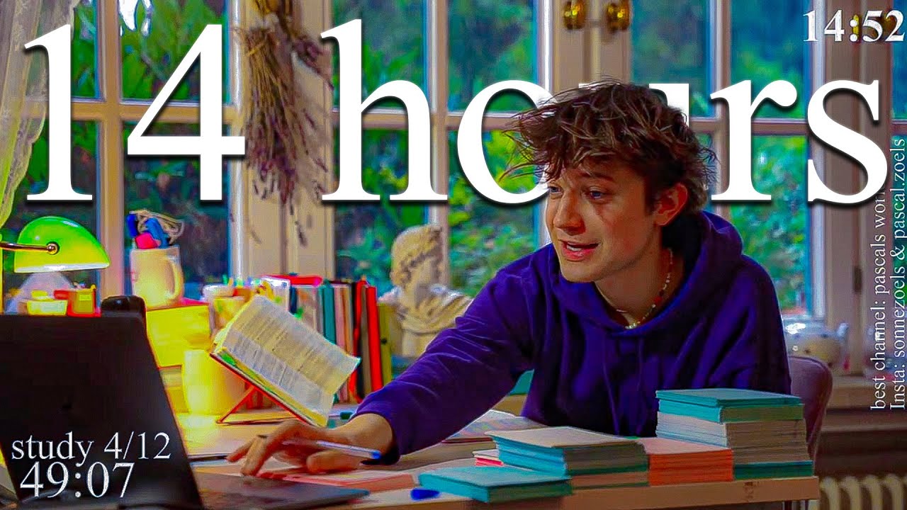 LIVE | 14-HOUR study with me (Part.1)📚🌧 rain sounds & pomodoro timer 60 & 10