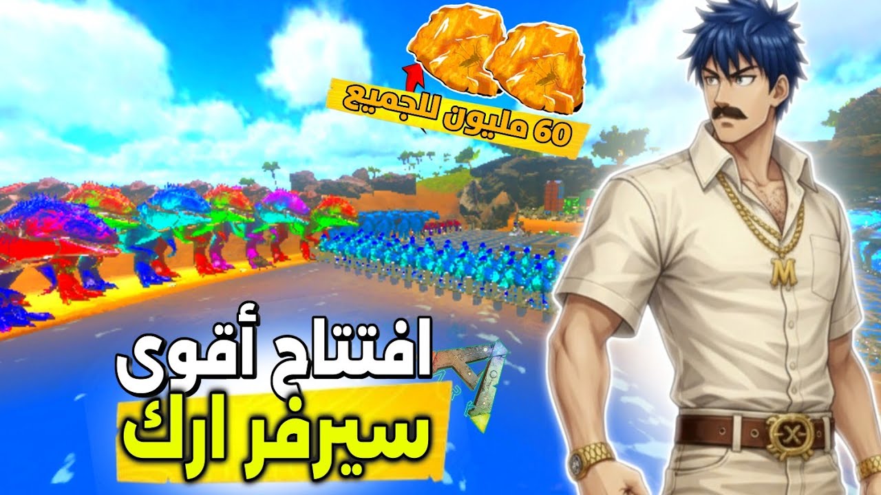 60 مليون امبر للجميع🔥 في اقوى سيرفر ارك مبايل للمتابعين🤩🤯