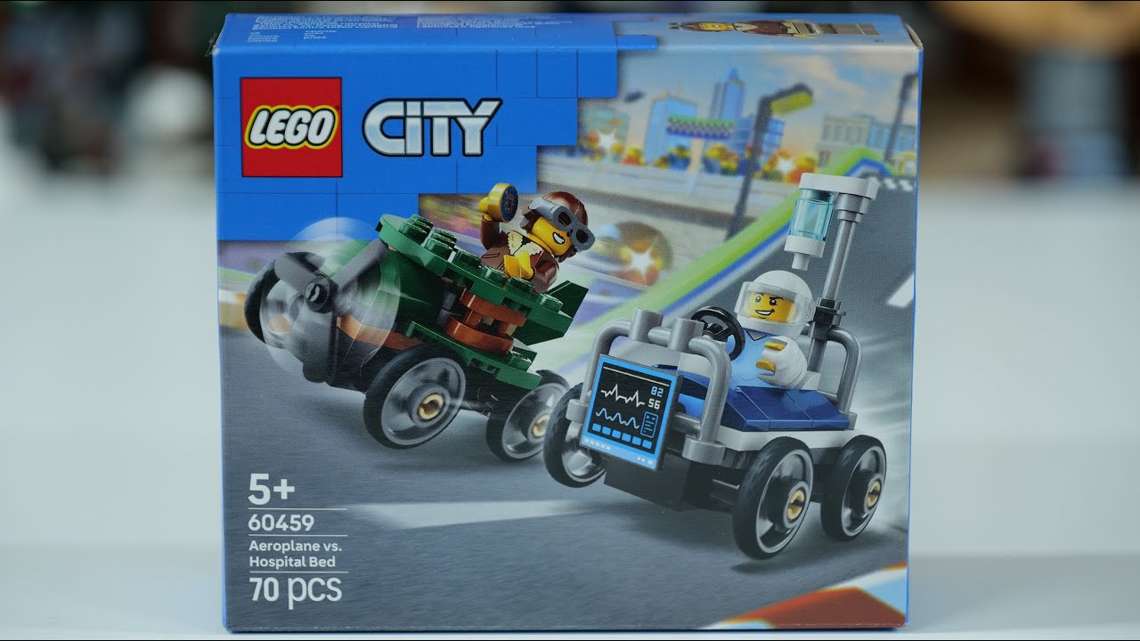 LEGO City 60459 Samolot kontra ł&oacute;żko szpitalne &ndash; zestaw samochod&oacute;w wyścigowych &ndash; recenzja LEGO Sp...