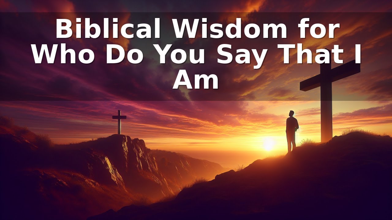 Biblical Wisdom for Who Do You Say That I Am