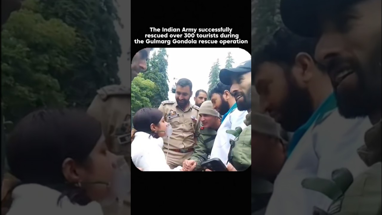 The Indian Army successfully rescued over 300 tourists: Gulmarg Gondola Operation #army #shorts #...