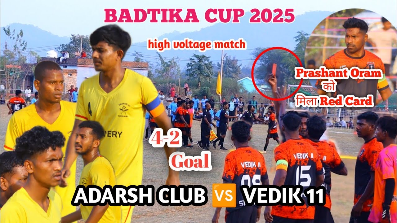 4-2 Goal || ADARSH CLUB 🆚 VEDIK 11 || Badtika Football Tournament 2025@MrSaratVlogs 