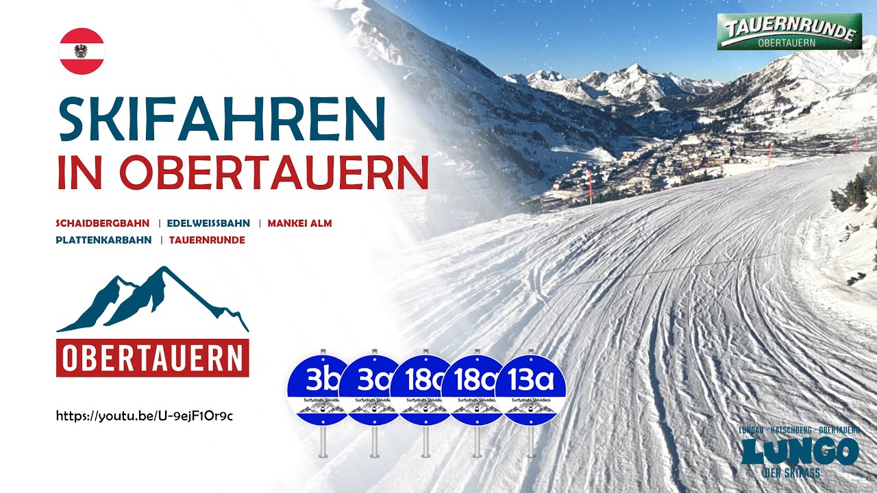 Obertauern - Verbindung Schaidberg - Pisten 3b, 3a, 18c, 18a, 13a (alle blau) - Tauernrunde grün