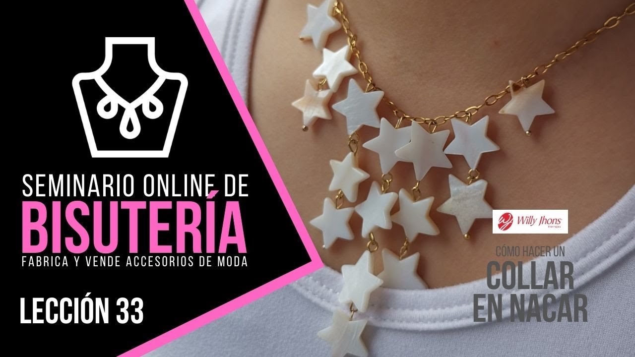 🟪 CÓMO HACER UN COLLAR EN NACAR 🟪 DIY Lección #33 Seminario Online de Bisutería