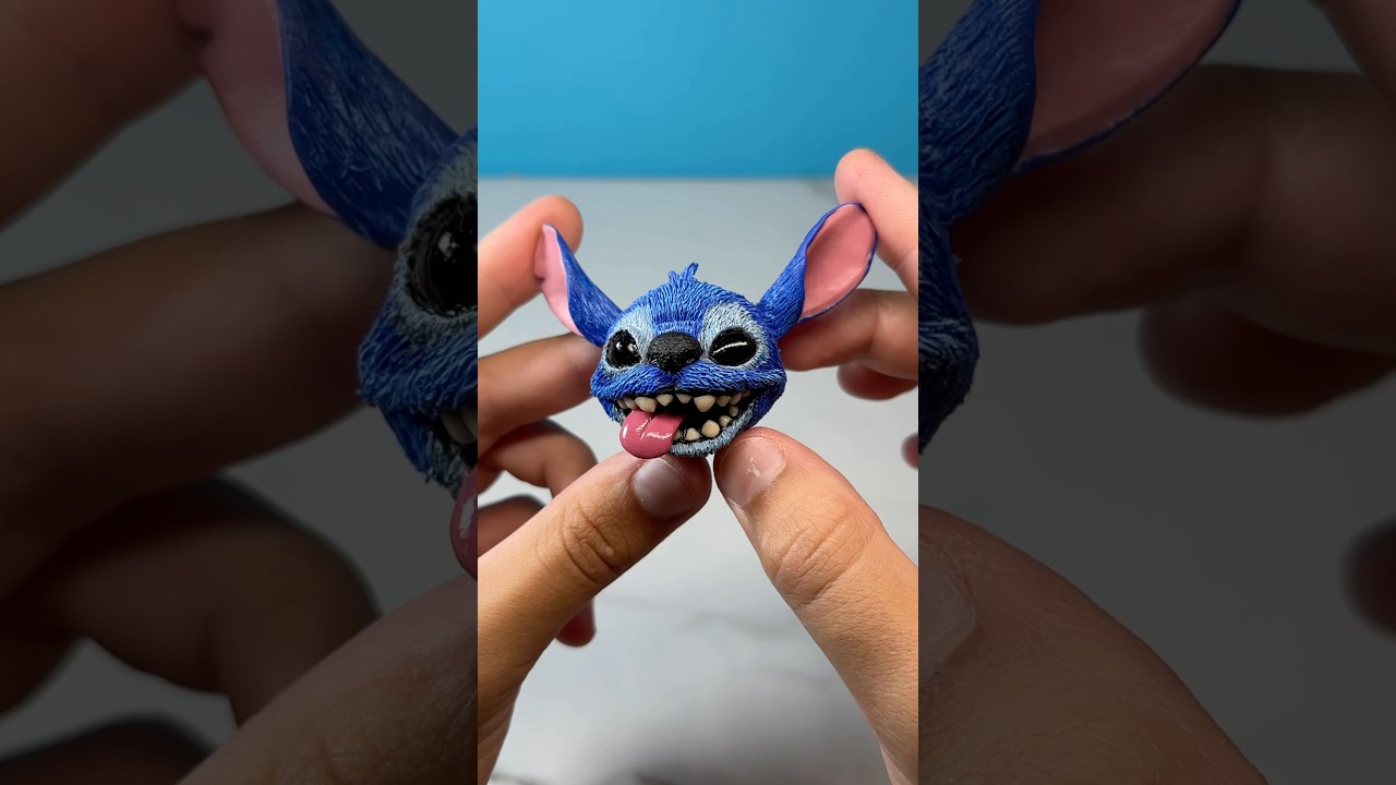 Zrobiłam STITCH z filmu Lilo i Stitch! #polimerglina #rzeźba #ścieg #zr&oacute;b-z-majsterkowanie