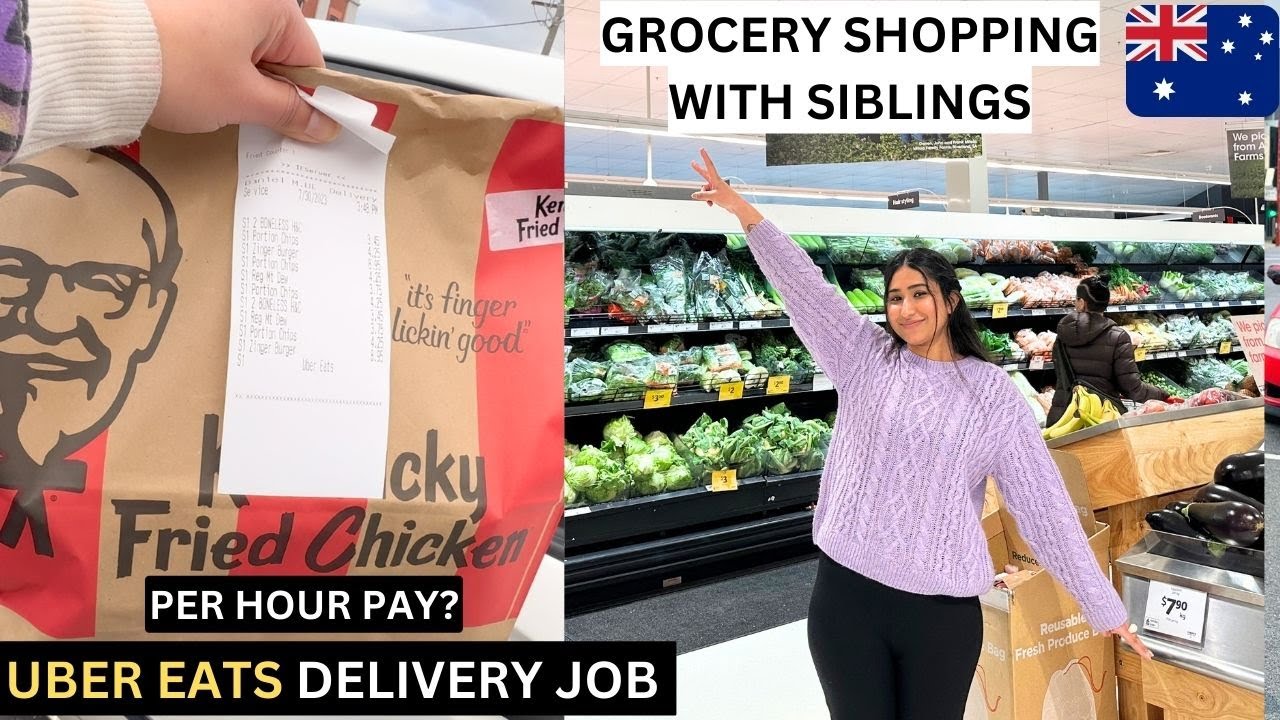 How Much UBER EATS Driver Make | Grocery SHOPPING vlog Australia | Amisha Garg