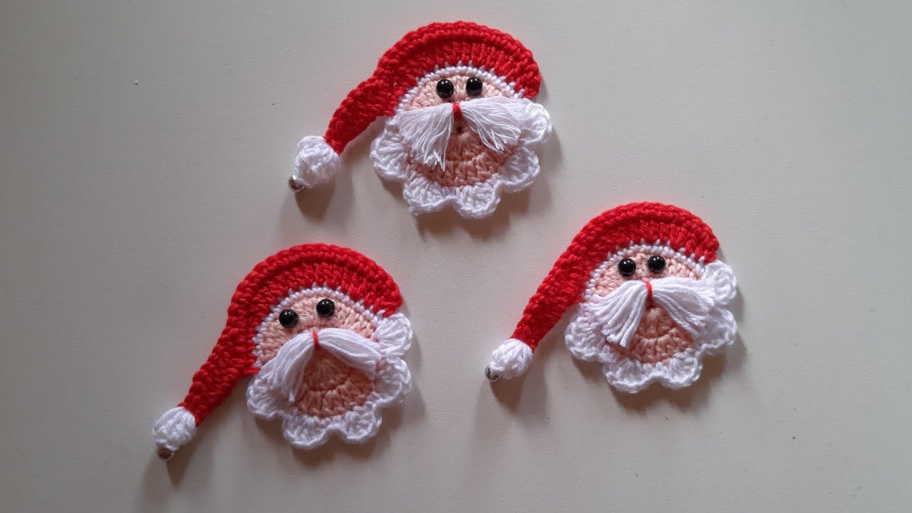 PAPAI NOEL EM CROCHÊ 🎅 (IMÃ DE GELADEIRA OU APLICAÇÃO) | PASSO A PASSO - Valdenete Crochê 