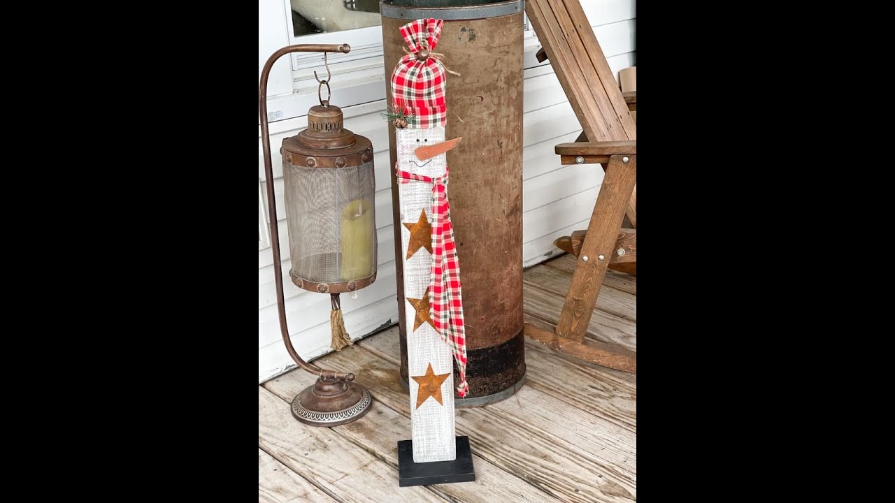 HOW TO CREATE A 2X4 SNOWMAN FOR FRONT PORCH DECOR