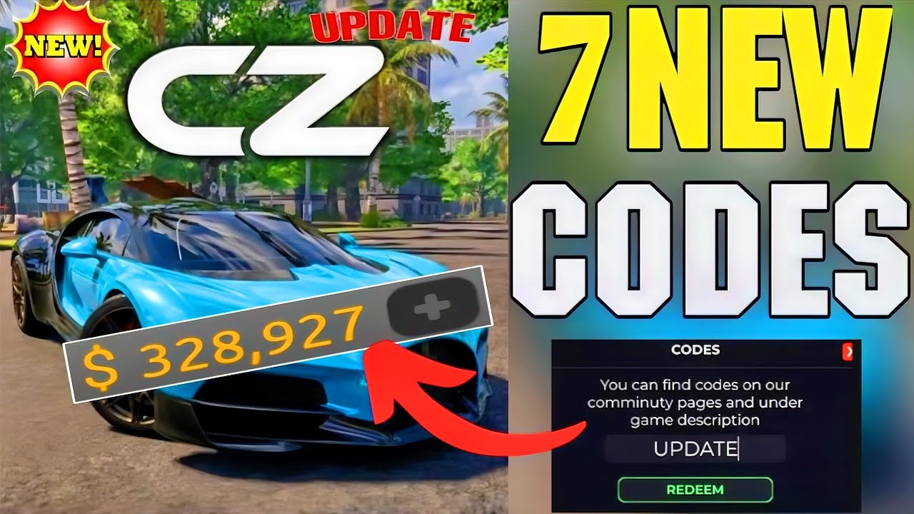 ⚠️БЕСПЛАТНЫЕ КОДЫ НА ТРАНСПОРТНЫЕ СРЕДСТВА💥⚠️ КОДЫ ДЛЯ CAR ZONE RACING В ROBLOX, МАРТ 2026 - КОДЫ...