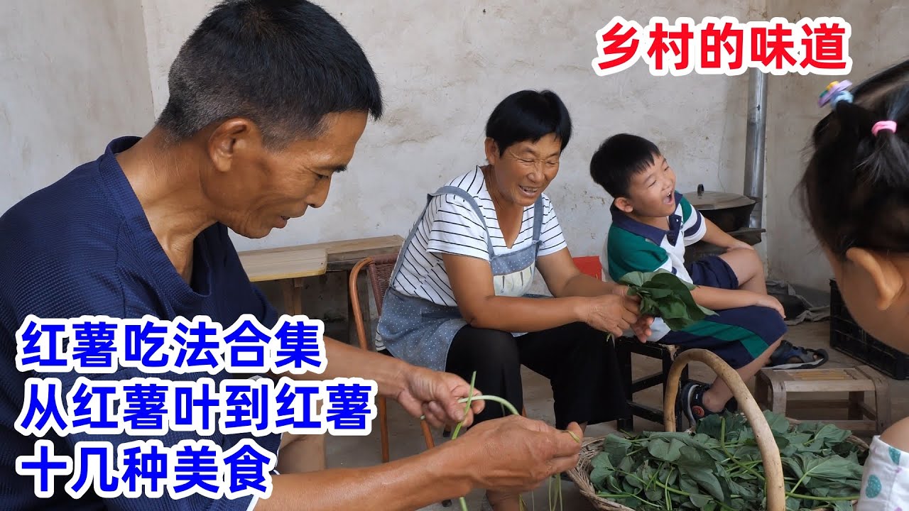 红薯吃法合集：摘红薯叶，掐红薯梗，挖红薯果，十几种美食，全家都爱吃