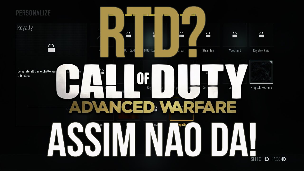 AW: Cadê o RTD? - Sistema ridículo de camuflagens