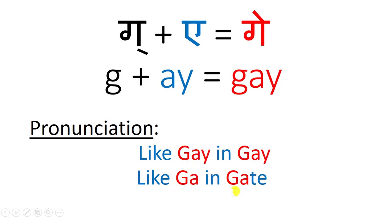 Introduction to Hindi Alphabets - Lesson 6 - Barakhadi of Ga