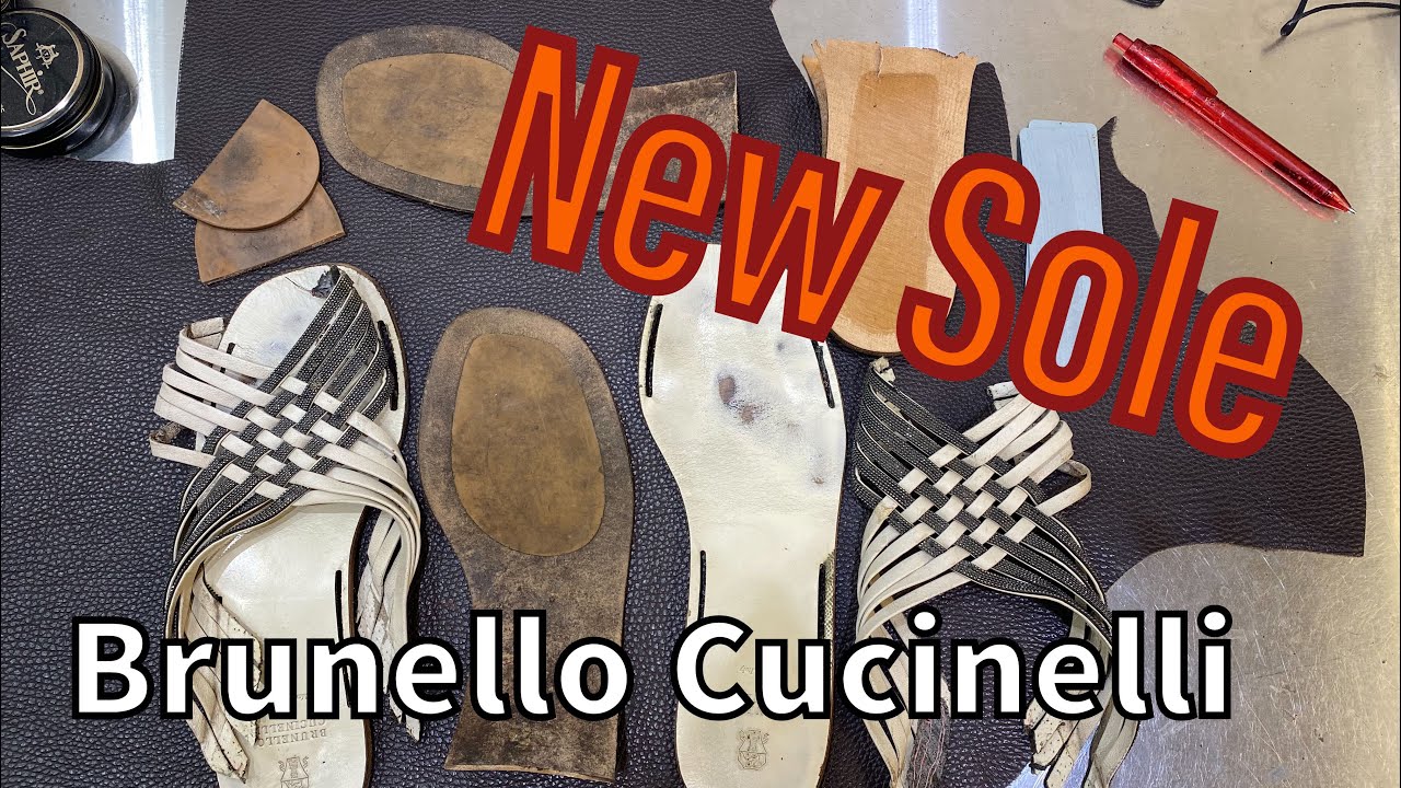 Trash Restoration Brunello Cucinelli Slides. New Sole and Heels. [ASMR]