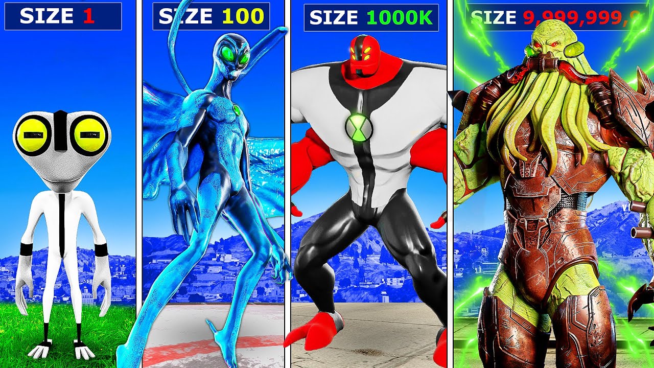 SIZE 1 BEN 10 into SIZE 999,999,999 BEN 10 in GTA 5!