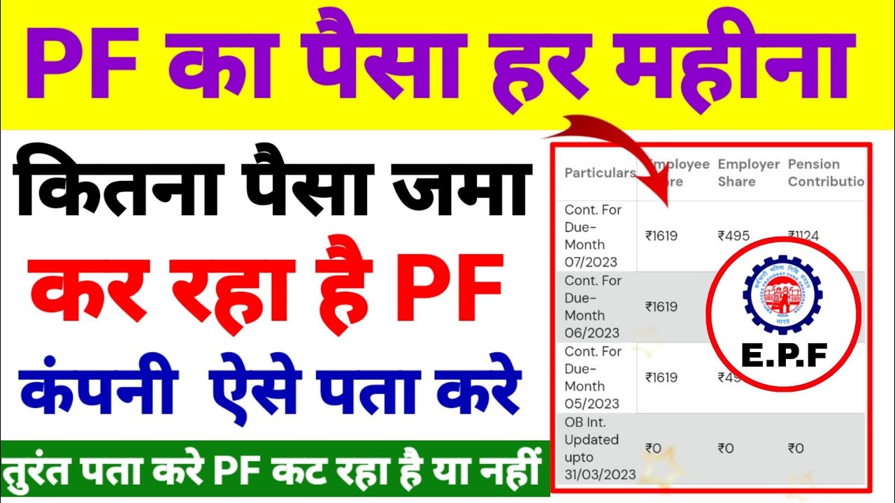 PF Ka Kitna पैसा हर महिना कंपनी जमा कर रहा है ऐसे देखें PF Condition Monthly #technical_mp