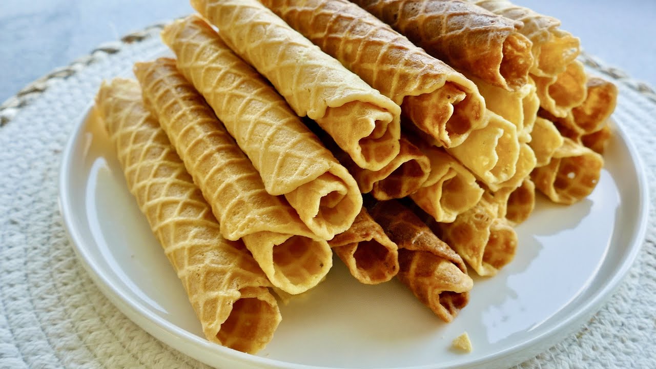 Waffelr&ouml;llchen mit Puddingf&uuml;llung❗️Die verschwinden so schnell