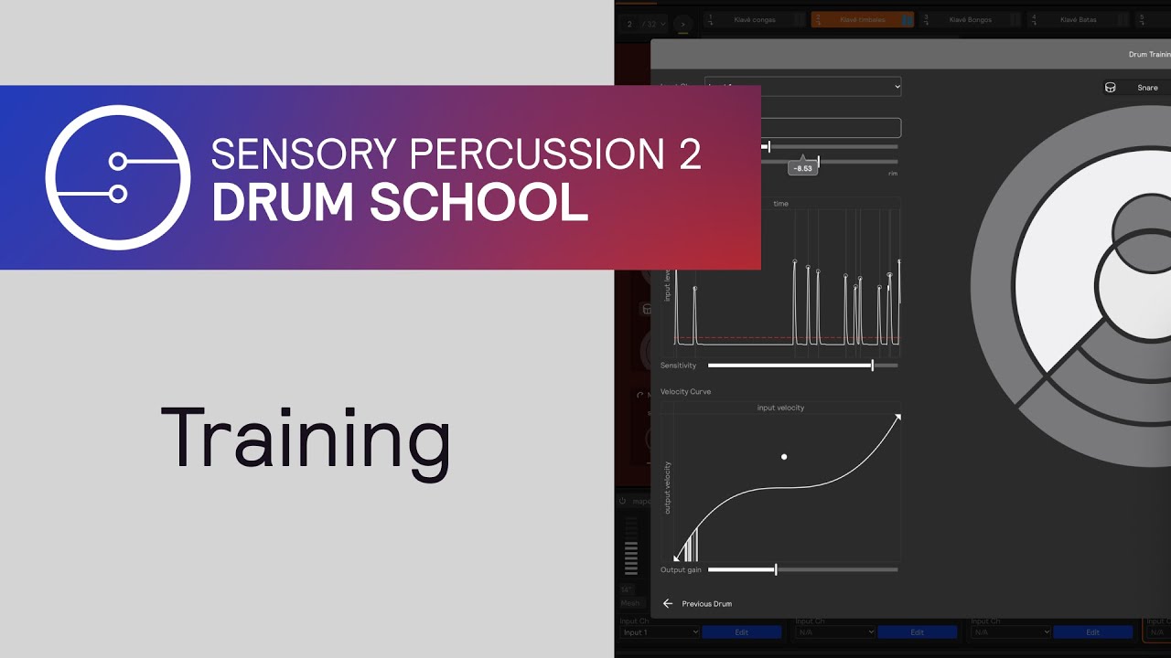 Sensory Percussion 2 Drum School: Training & Input Settings