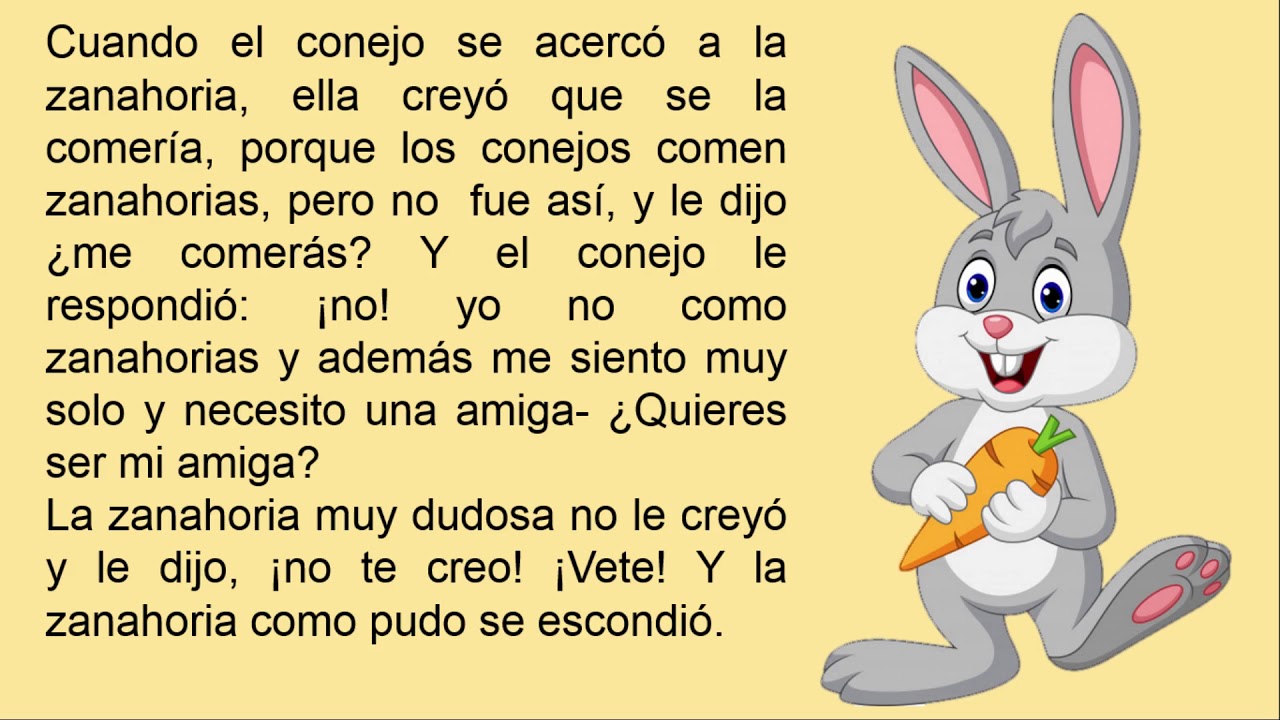LECTURA del cuento El Conejo y la Zanahoria