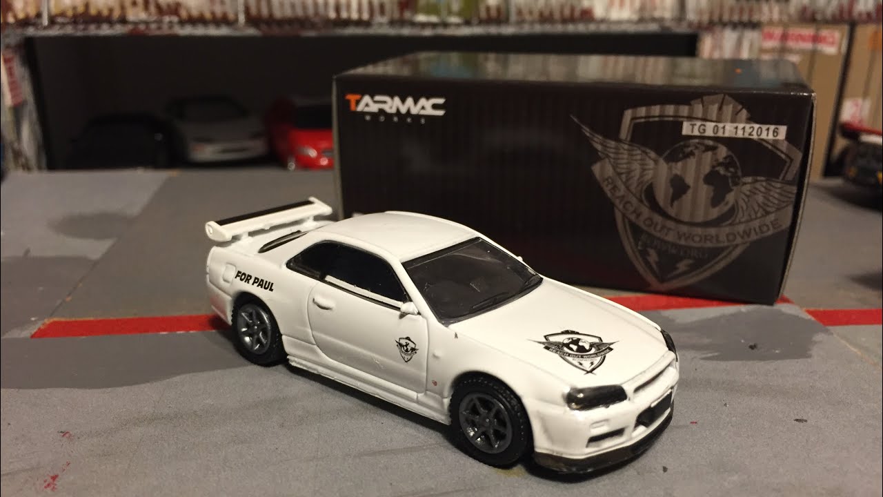 JDM custom【改造1/64グリーンライト】ポールウォーカーR34 トミカカスタム トミカ改造