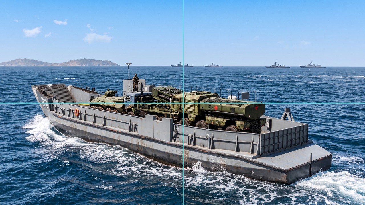 Russian Vessel Deploying Armored Vehicles Near Coast Sunk by Missile Strike