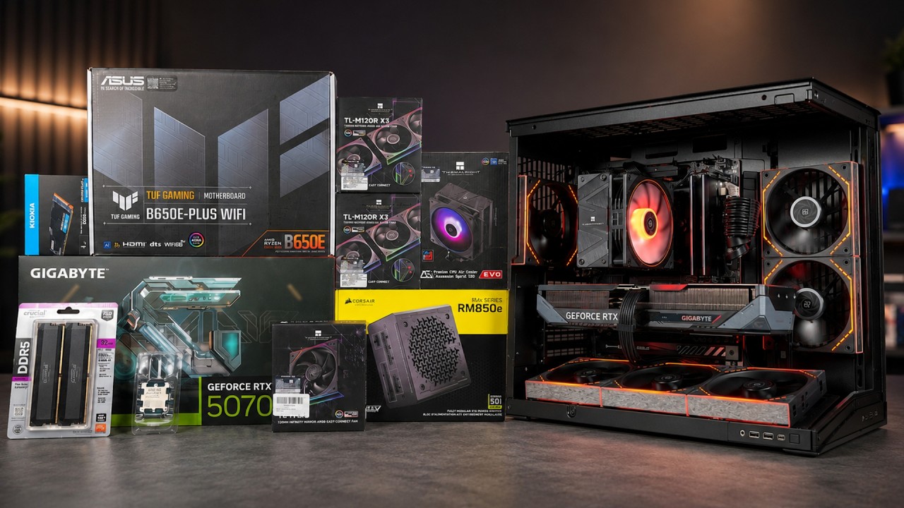 24 minutes of BUILDING the PERFECT BLACK GAMING PC | CLEAN POV PC BUILD | Ryzen 5 9600X + RTX 5070
