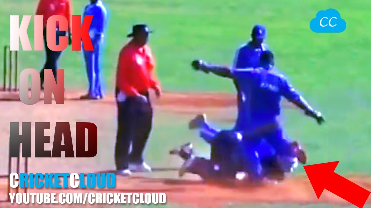SHOCKING Worst Fight in the Cricket History Ever -  KICK ON HEAD !!