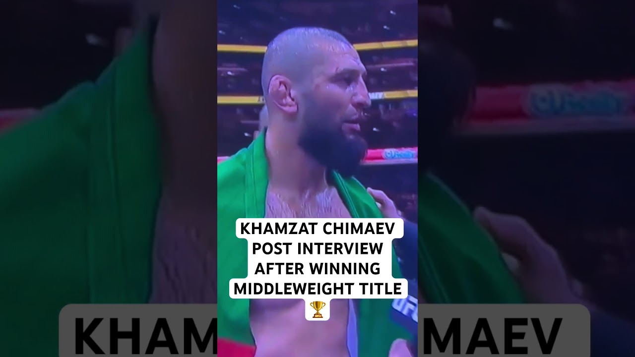 KHAMZAT CHIMAEV POST INTERVIEW AFTER WINNING MIDDLEWEIGHT TITLE  🏆 #ufc319 #joerogan #viral #andnew