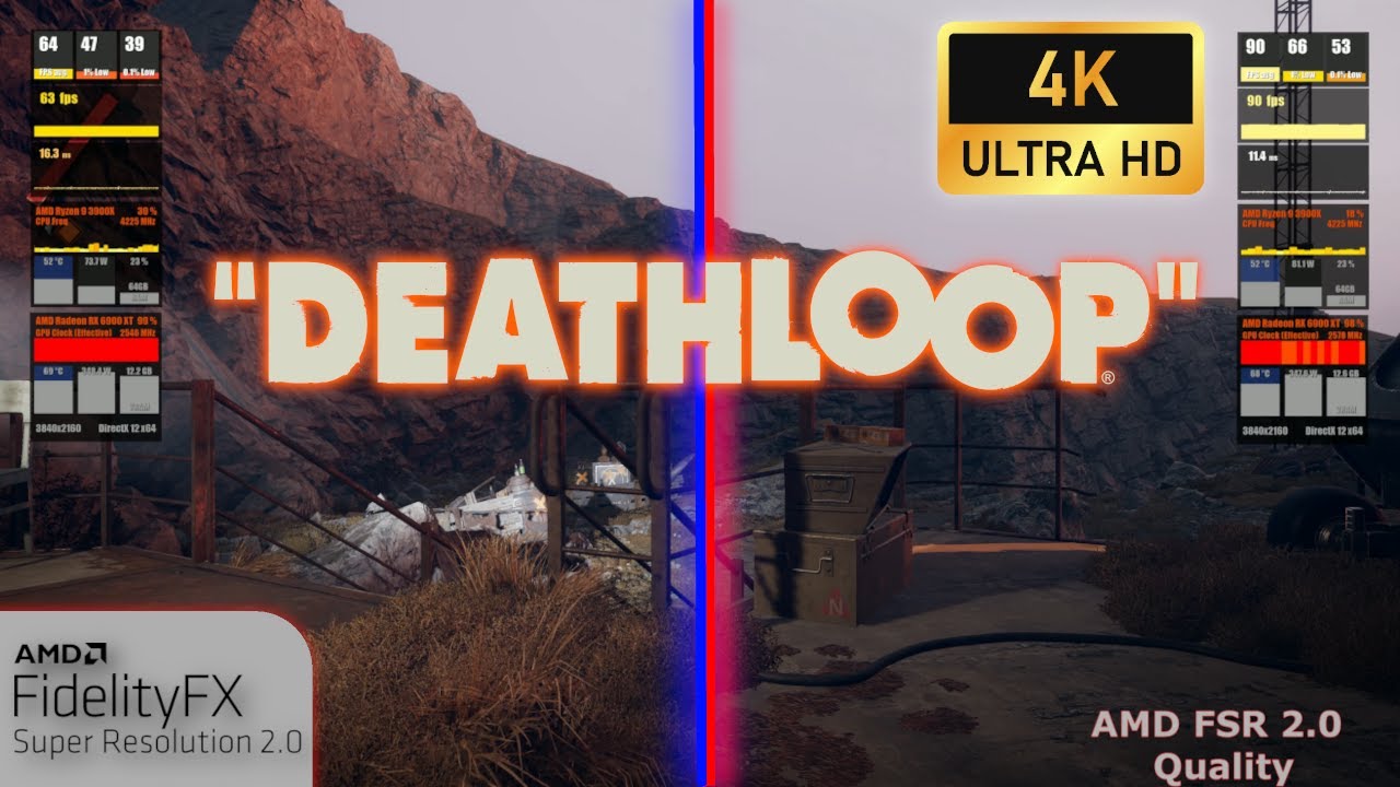 Deathloop | AMD FSR Comparison Native vs FSR 1.0 vs FSR 2.0 | 4K | 6900 XT