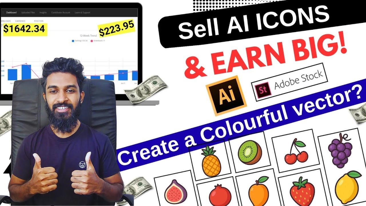 How to Sell AI Icons on Adobe Stock Contributor Make Money with Vector AI Icons  Sinhala