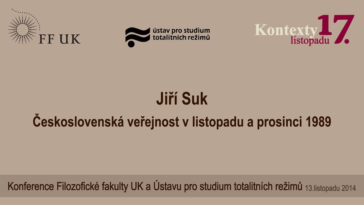 Jiří Suk, Československá veřejnost v listopadu a prosinci 1989