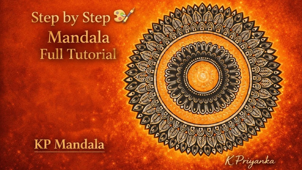 How to draw Mandala Art for Beginners | How to create Mandala | stepbystep | Doodle Art #kpmandala 