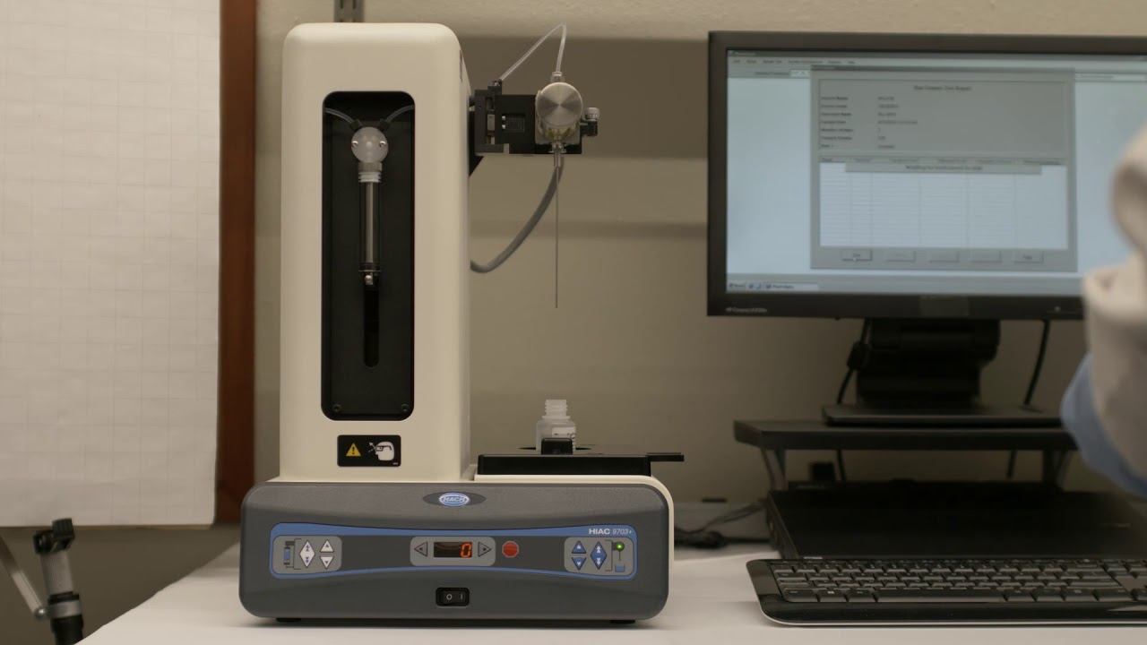 HIAC 9703+ Liquid Particle Counter   Sample Setup