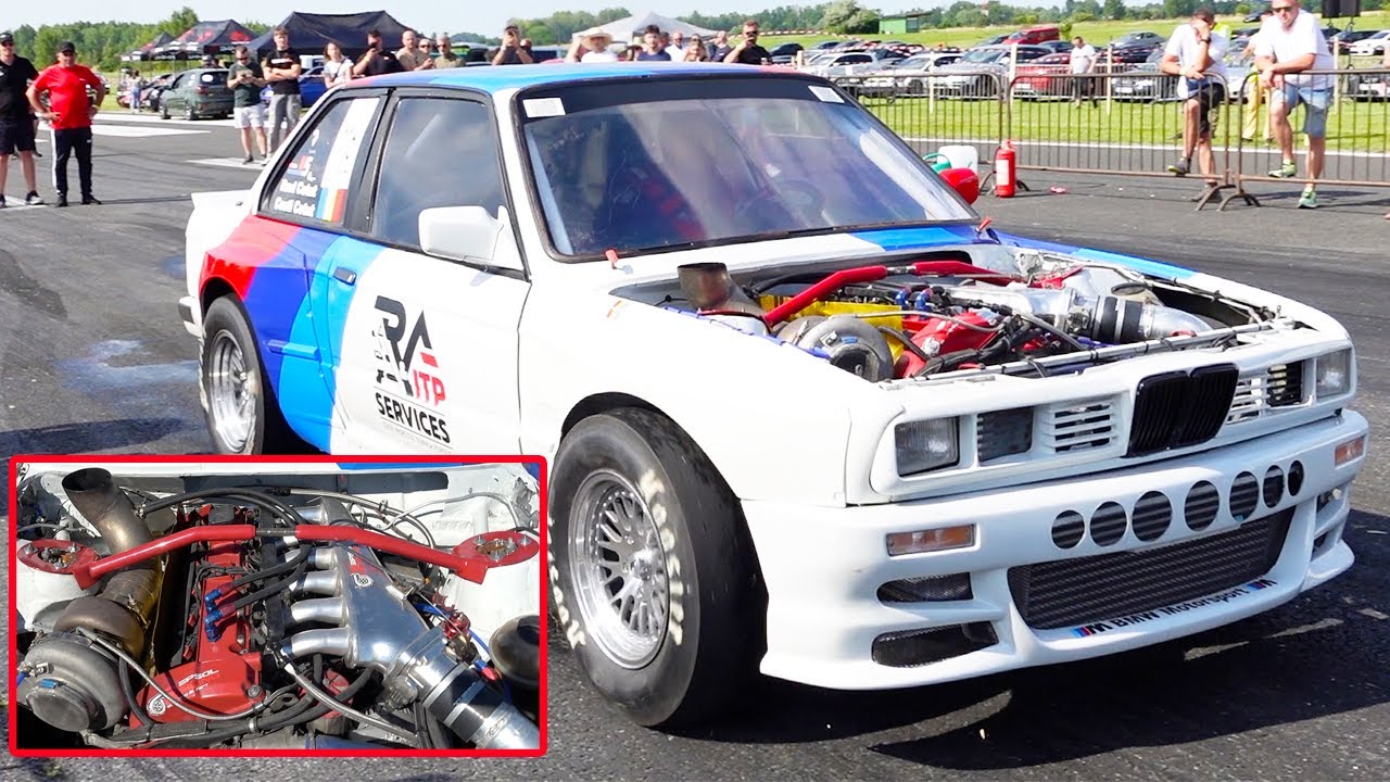 1000BHP AWD M50 POWERED BMW E30 TRYING TO GET THE POWER DOWN